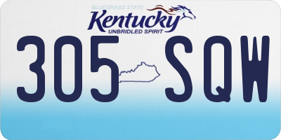 KY license plate 305SQW