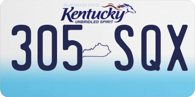 KY license plate 305SQX