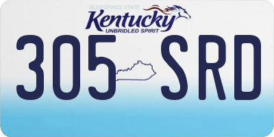 KY license plate 305SRD