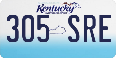 KY license plate 305SRE