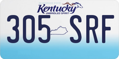 KY license plate 305SRF