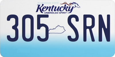 KY license plate 305SRN
