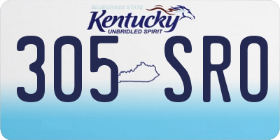 KY license plate 305SRO