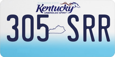 KY license plate 305SRR