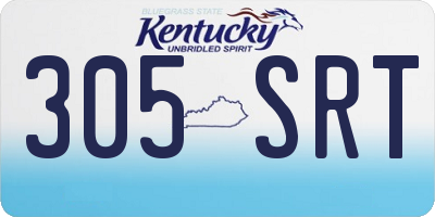 KY license plate 305SRT
