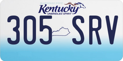 KY license plate 305SRV
