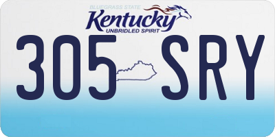 KY license plate 305SRY