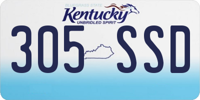 KY license plate 305SSD