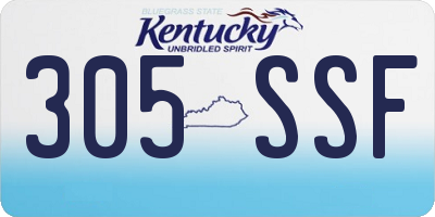 KY license plate 305SSF