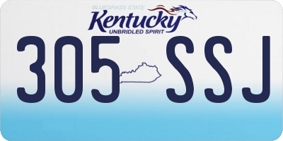 KY license plate 305SSJ