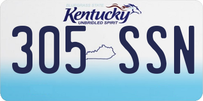 KY license plate 305SSN