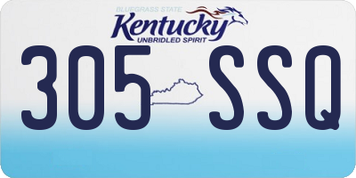 KY license plate 305SSQ
