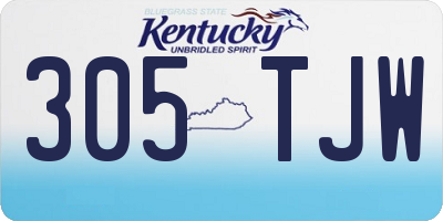 KY license plate 305TJW