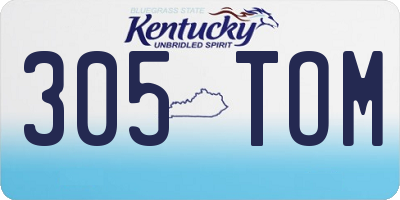 KY license plate 305TOM