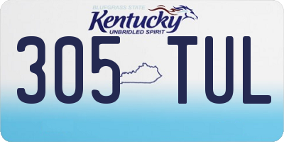 KY license plate 305TUL