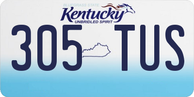 KY license plate 305TUS