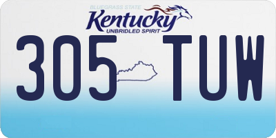 KY license plate 305TUW