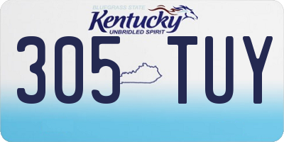 KY license plate 305TUY