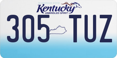 KY license plate 305TUZ