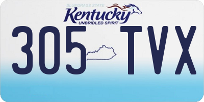 KY license plate 305TVX