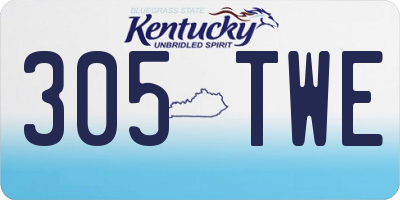 KY license plate 305TWE