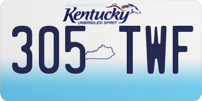KY license plate 305TWF