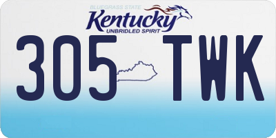 KY license plate 305TWK