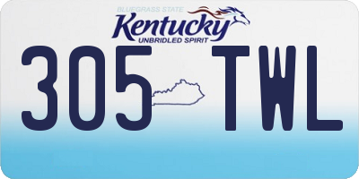 KY license plate 305TWL