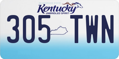 KY license plate 305TWN