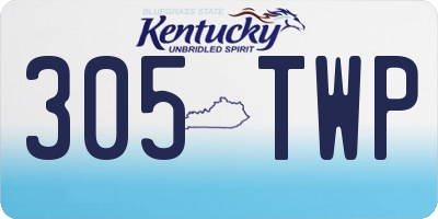KY license plate 305TWP