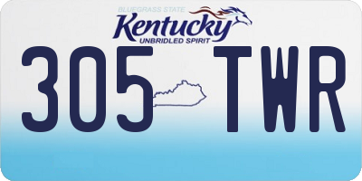KY license plate 305TWR