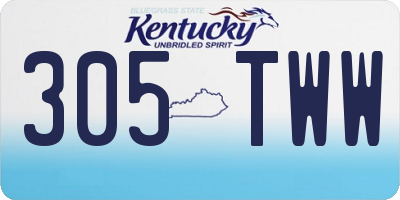 KY license plate 305TWW