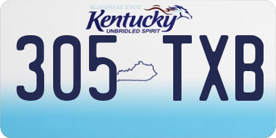 KY license plate 305TXB