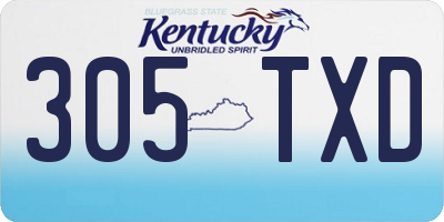KY license plate 305TXD
