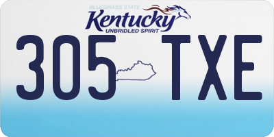 KY license plate 305TXE