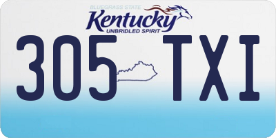KY license plate 305TXI