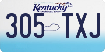KY license plate 305TXJ