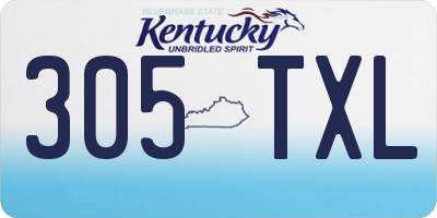 KY license plate 305TXL