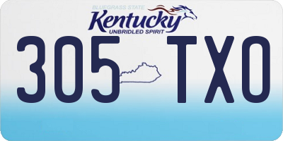 KY license plate 305TXO