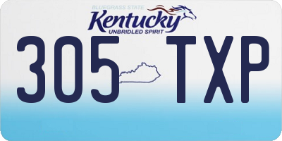 KY license plate 305TXP