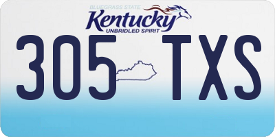 KY license plate 305TXS
