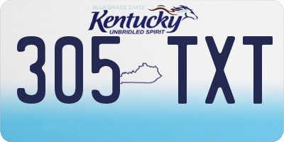 KY license plate 305TXT