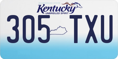 KY license plate 305TXU