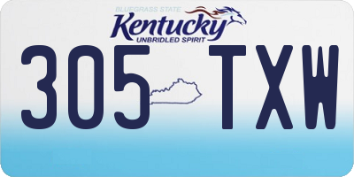 KY license plate 305TXW