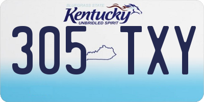 KY license plate 305TXY
