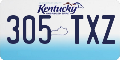 KY license plate 305TXZ
