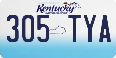 KY license plate 305TYA