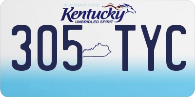 KY license plate 305TYC