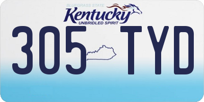 KY license plate 305TYD