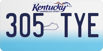 KY license plate 305TYE